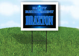 BRAXTON RETIREMENT BLUE 18 in x 24 in Yard Sign Road Sign with Stand