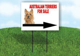 Australian Terrier FOR SALE DOG RIGHT ARROW Yard Sign with Stand LAWN SIGN