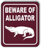 BEWARE OF ALLIGATOR DANGER PARK CAMPING Metal Aluminum composite sign