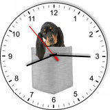 Black and Tan Coonhound In Your Pocket Puppy Dog kitchen living room Wall Clock
