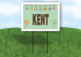 KENT WELCOME BABY GREEN  18 in x 24 in Yard Sign Road Sign with Stand