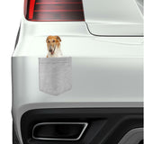 Borzoi Dog in pocket Fridge Car Magnet Bumper Sticker App size 4"x7"