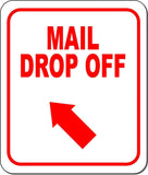 MAIL DROP OFF RED 8 Arrow Variations Metal Aluminum composite sign