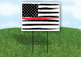 USA flag with a thin red line 18 in x 24 in Yard Sign Road Sign with Stand