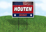 HOUTEN FLAG RED 2024 18inx24in Yard Road Sign w/ Stand