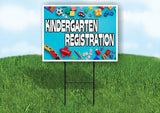 KINDERGARTEN REGISRATION BLUE BACKGROUND Yard Sign Road with Stand LAWN SIGN