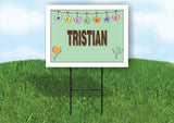 TRISTIAN WELCOME BABY GREEN  18 in x 24 in Yard Sign Road Sign with Stand