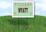 WYATT WELCOME BABY GREEN  18 in x 24 in Yard Sign Road Sign with Stand