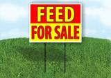 FEED FOR SALE RED YELLOW Plastic Yard Sign ROAD SIGN with Stand