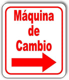 Máquina de Cambio red RIGHT ARROW Metal Aluminum Composite Sign