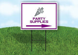 PARTY SUPPLIES PURPLE ARROW Yard Sign Road with Stand LAWN SIGN Single sided