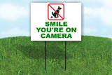 Smile you're on camera pick up after your dog Yard Sign Road with Stand