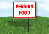PERSIAN FOOD RED WHITE Yard Sign Road with Stand LAWN SIGN