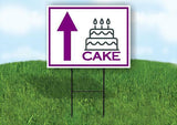 CAKE PURPLE ARROW STRAIGHT Yard Sign with Stand LAWN SIGN