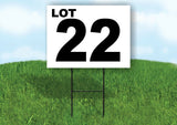 LOT 22 BLACK WHITE Yard Sign with Stand LAWN SIGN