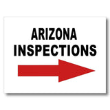 INSPECTIONS RIGHT ARROW RED_ ARIZONA Yard Sign with Stand LAWN SIGN