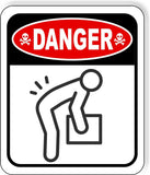 DANGER LIFT WITH LEGS HAZARD Metal Aluminum composite sign