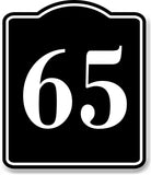 65 Bay Garage Door Plate Field Lane Gate Number BLACK Aluminum Composite Sign