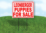 Leonberger PUPPIES FOR SALE RED Yard Sign Road with Stand LAWN SIGN
