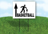 BASKETBALL STRAIGHT ARROW Yard Sign with Stand LAWN SIGN