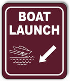 BOAT LAUNCH DIRECTIONAL 45 DEGREES DOWN LEFT ARROW Metal Aluminum composite sign