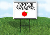 APPLE PICKING BLACK BORDER Yard Sign Road with Stand LAWN SIGN