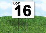 LOT 16 BLACK WHITE Yard Sign with Stand LAWN SIGN