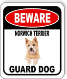 BEWARE NORWICH TERRIER GUARD DOG Metal Aluminum Composite Sign