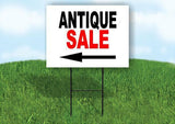 ANTIQUE SALE LEFT ARROW BLACK Yard Sign Road with Stand LAWN SIGN Single sided
