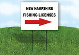 NEW HAMPSHIRE _FISHING LICENSES RIGHT ARROW Yard Sign w Stand LAWN SIGN Single