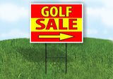 Golf Sale Left ARROW RED  18 in x 24 in Yard Sign Road Sign with Stand