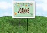 JOANNE WELCOME BABY GREEN  18 in x 24 in Yard Sign Road Sign with Stand