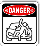 DANGER OF CAR HITTING YOU  CROSSING HAZARD Metal Aluminum composite sign