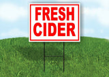 FRESH CIDER RED WHITE Yard Sign Road with Stand LAWN SIGN