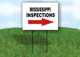 INSPECTIONS RIGHT ARROW RED_ MISSISSIPPI Yard Sign with Stand LAWN SIGN