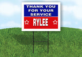 RYLEE THANK YOU SERVICE 18 in x 24 in Yard Sign Road Sign with Stand