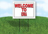 IOWA WELCOME TO 18 in x 24 in Yard Sign Road Sign with Stand