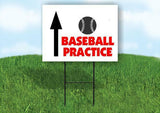 Baseball PRACTICE STRAIGHT ARROW Yard Sign with Stand LAWN SIGN