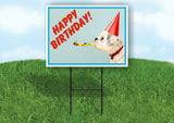 HAPPY 1ST BIRTHDAY WITH DOG Yard Sign Road with Stand LAWN SIGN