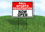 SPORTS REGISTRATION RED WHITE FALL Yard Sign with Stand LAWN SIGN