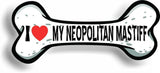 I Love My Neopolitan Mastiff Car Magnet Bumper Sticker 3"x7"