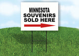 MINNESOTA SOUVENIRS SOLD HERE RIGHT ARROW Yard Sign w Stand LAWN  SIGN Single