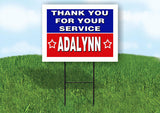 ADALYNN THANK YOU SERVICE 18 in x 24 in Yard Sign Road Sign with Stand