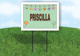 PRISCILLA WELCOME BABY GREEN  18 in x 24 in Yard Sign Road Sign with Stand