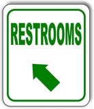 RESTROOMS DIRECTIONAL GREEN 8 Arrow Variations Metal Aluminum composite sign
