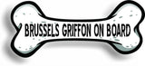 Dog on Board Brussels Griffon Bone Car Magnet Bumper Sticker 3"x7"