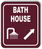 BATH HOUSE DIRECTIONAL ARROW TRAIL 8 Variations Metal Aluminum composite sign