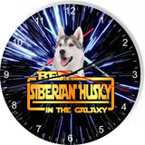 Best Siberian Huskey Dog Galaxy Wars Space Star Kitchen Livingroom Wall Clock