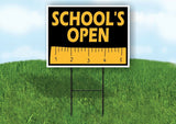 SCHOOLS OPEN YELLOW RULER Yard Sign with Stand LAWN SIGN