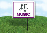 MUSIC PURPLE Yard Sign Road with Stand LAWN SIGN